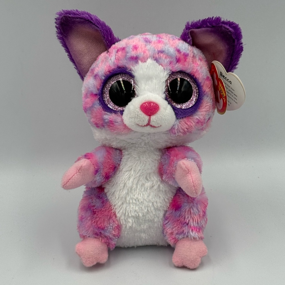 2022 Ty Beanie Boo 6” Pink/Purple Bush Baby “Becca”